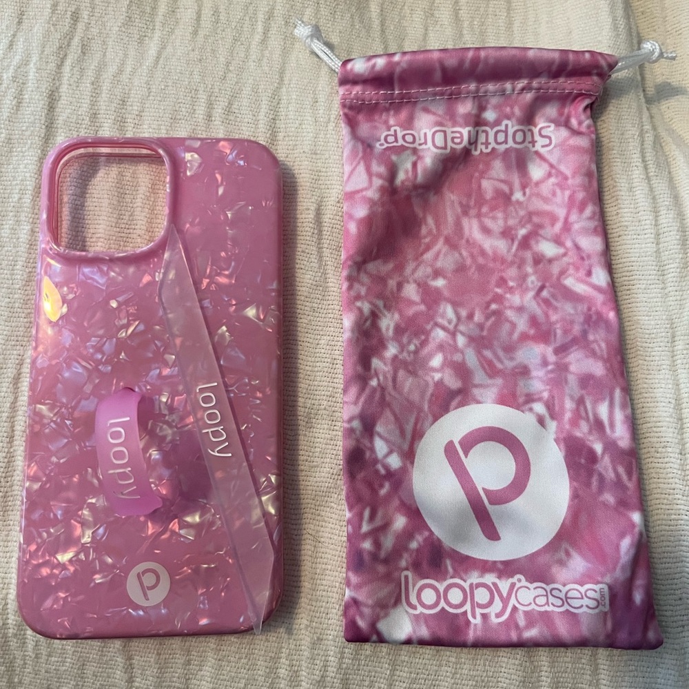 Loopy case iPhone 13pro max - Pink Opal Shell - Righty